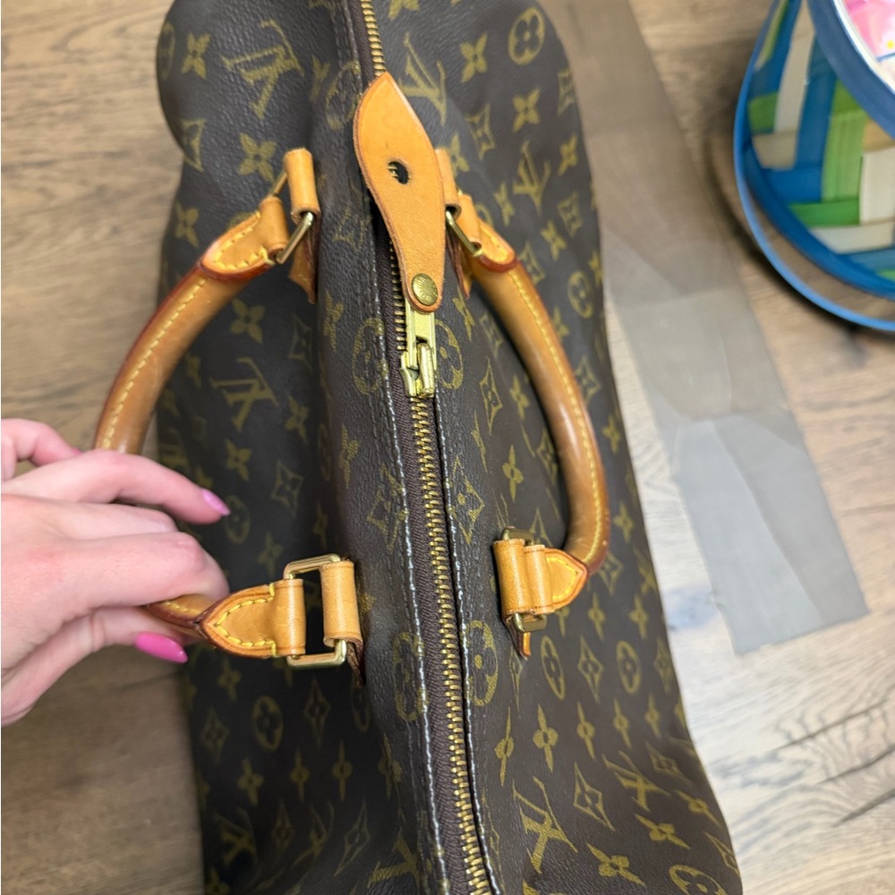 Louis Vuitton Brown and Tan Monogram Satchel - Picture 10 of 11